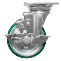 Bánh Xe Đẩy Hàng L130 PU Xoay Có Khóa
