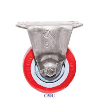 Bánh Xe Đẩy Hàng Nhựa Đỏ C50U Cố Định