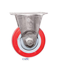 Bánh Xe Đẩy Hàng Nhựa Đỏ C65U Cố Định