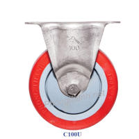 Bánh Xe Đẩy Hàng Nhựa Đỏ C100U Cố Định