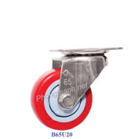 Bánh Xe Đẩy Hàng Nhựa Đỏ B65U20 Không Khóa