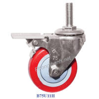 Bánh Xe Đẩy Hàng Vít Đỏ B75U11H Thắng Hậu.