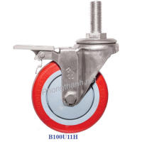 Bánh Xe Đẩy Hàng Vít Đỏ B100U11H Thắng Hậu.