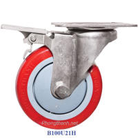 Bánh Xe Đẩy Hàng Đế Đỏ B100U21H Thắng Hậu.
