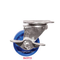 Bánh Xe Đẩy Hàng Nhựa Xanh B65P21 Có Khóa