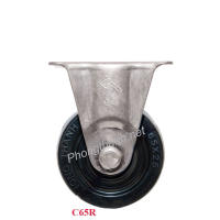 Bánh Xe Đẩy Hàng Cao Su Đen C65R Cố Định