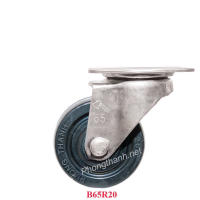Bánh Xe Đẩy Hàng Cao Su Đen B65R20 Không Khóa