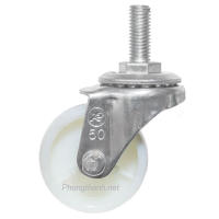 Bánh Xe Đẩy Cọc Vít Trắng R50P10 Không Khóa.