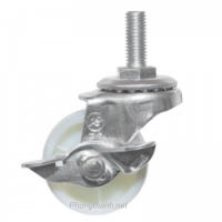 Bánh Xe Đẩy Cọc Vít Trắng R50P11 Có Khóa.