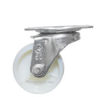 Bánh Xe Đẩy Nhựa Trắng R50P20 Xoay.