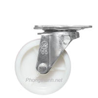 Bánh Xe Đẩy Nhựa Trắng R65P20 Xoay.