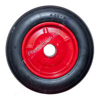 Bánh Xe Đẩy Hàng Cao Su 400-8MH1 Đỏ.